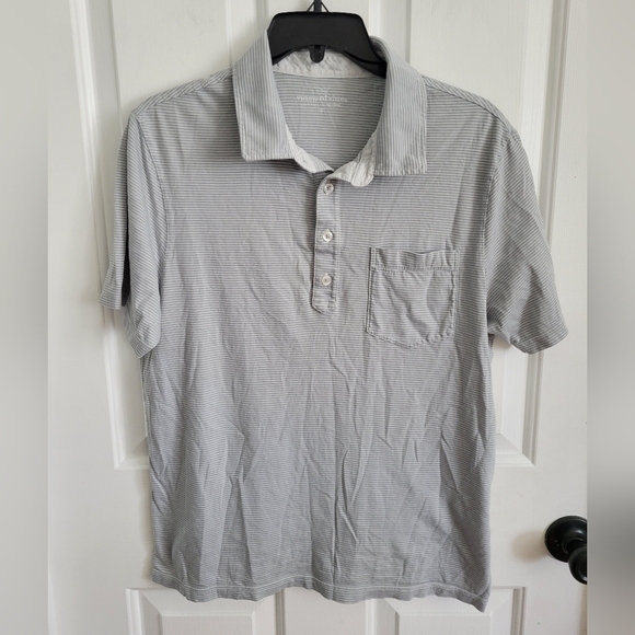 Vineyard Vines Men's Men's Gray Striped Island Polo Size Small - Picture 1 of 7